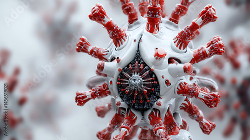 Nanorobot assimilating viral shell in staged integration 