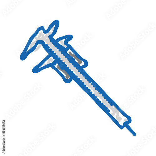 vernier gauge tool work icon doodle illustration