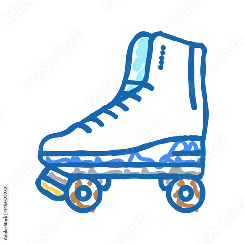 roller skates kid leisure icon doodle illustration