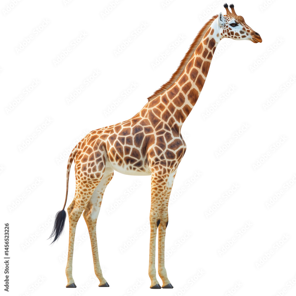 Naklejka premium Giraffe isolated on white or transparent background