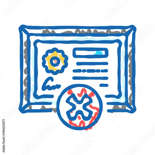 certificate disapprove icon doodle illustration