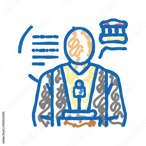 policy scientist worker icon doodle illustration