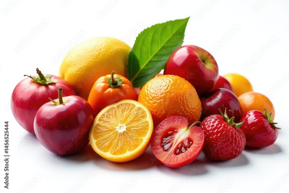 Variety of dried fruits, vibrant colors, isolated , vegan, diet Variety of dried fruits, vibrant colors, isolated , vegan, diet