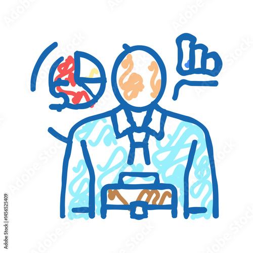 entrepreneur scientist worker icon doodle illustration