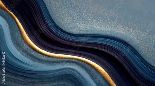 Abstract Wave Pattern with Golden Accent and Textured Background