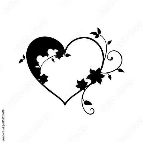 Asymmetrical Floral Heart