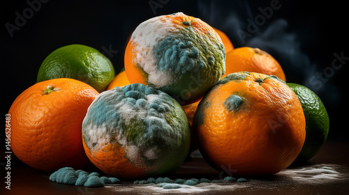 Moldy Citrus Fruits - Food Spoilage Warning
