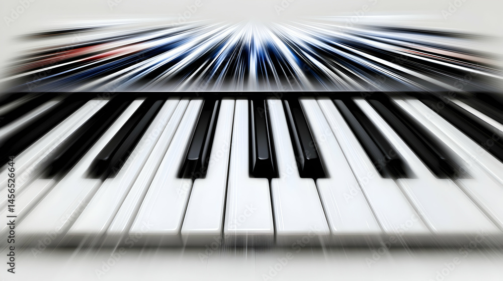 Naklejka premium Abstract piano keys zoom background music design