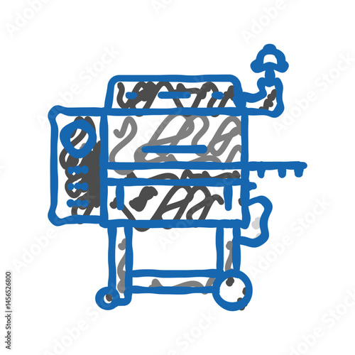 smoker meat icon doodle illustration