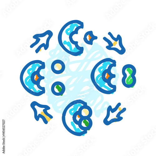 coenzymes biochemistry icon doodle illustration