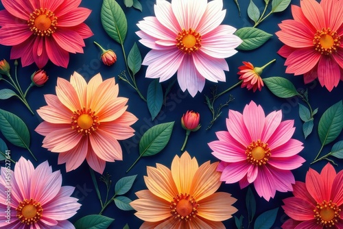 Abstract floral pattern, repeating seamlessly , nature, modern, interior design