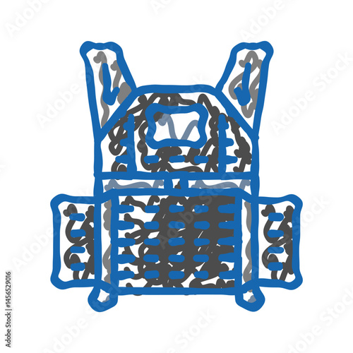 bulletproof vest crime icon doodle illustration