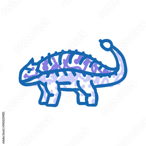 ankylosaurus dinosaur animal icon doodle illustration