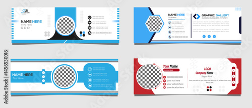 Business , Modern, Unique email signature design set vector 