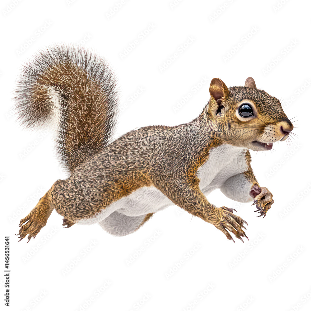 Obraz premium Squirrel isolated on white or transparent background