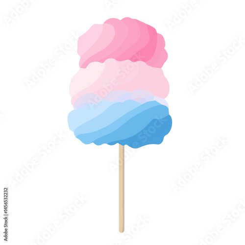 My Simple flat 2D illustration of cotton candy isolated on a transparent background, EPS Format, vector, flat design, animation design, simple flat 2D