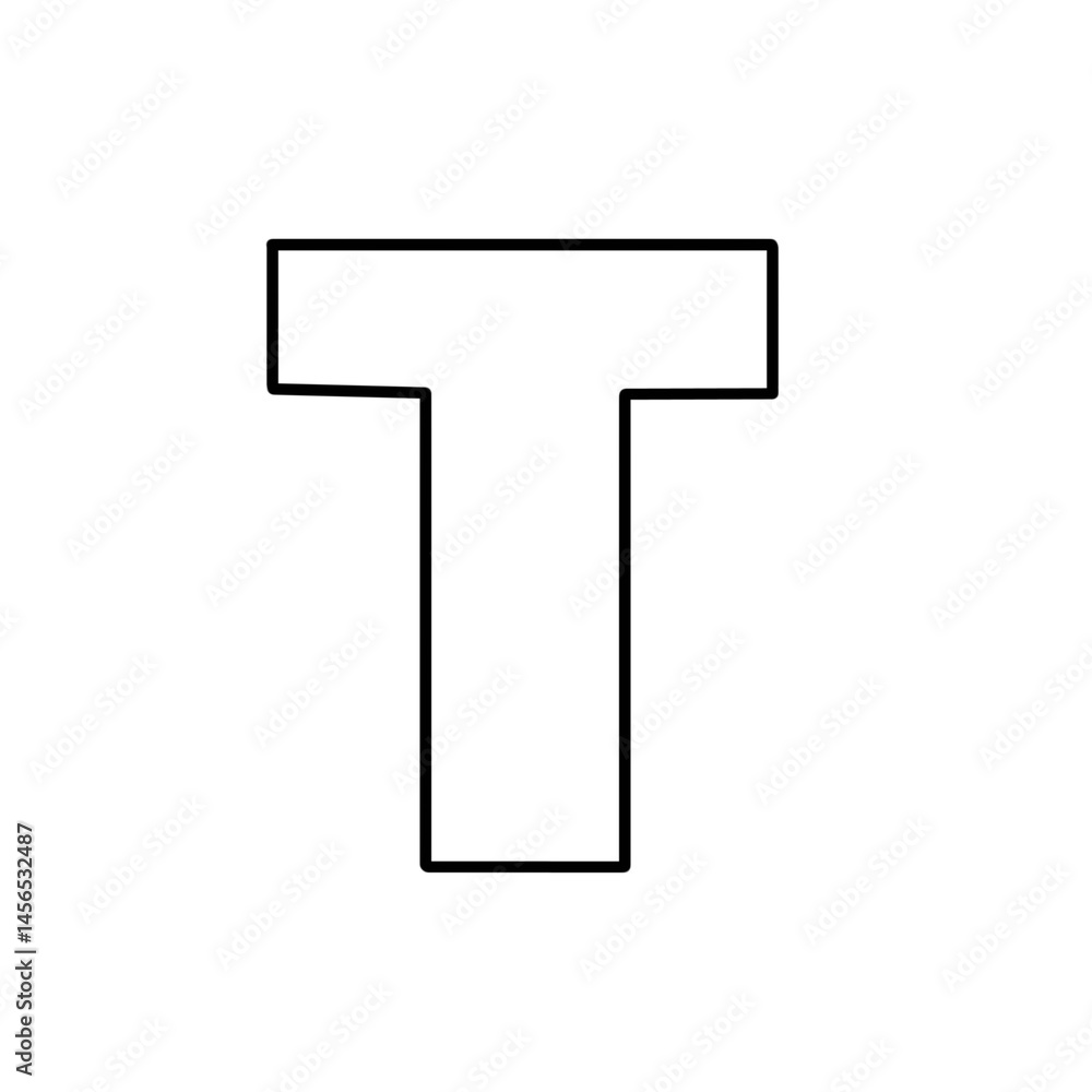 alphabets font letter T isolated style in black and white alphabets font letter T isolated style in black and white