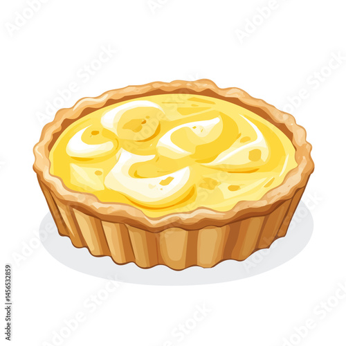 My Simple flat 2D illustration of a custard tart set collection isolated on a transparent background, EPS Format, vector, flat design, animation design, simple flat 2D