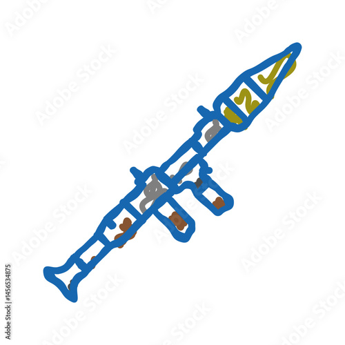 rocket launcher weapon war icon doodle illustration