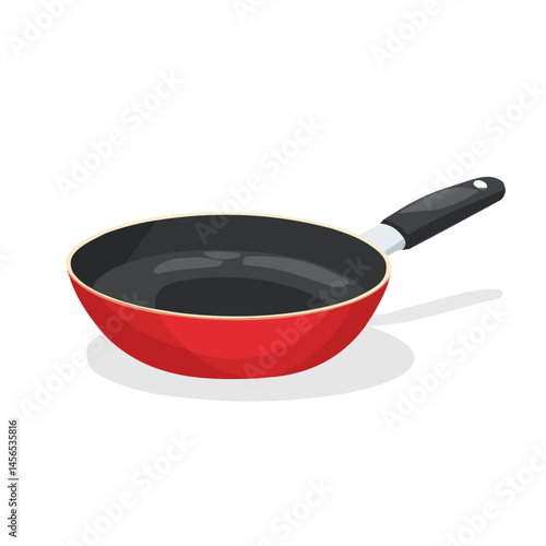 My Simple flat 2D icon of a frying pan isolated on a transparent background, vector, flat design, animation design, simple flat 2D icon, minimalist design