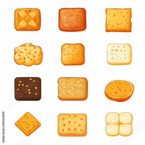 My Simple flat 2D icon of a hash browns set isolated on a transparent background, vector, flat design, animation design, simple flat 2D icon, minimalist design