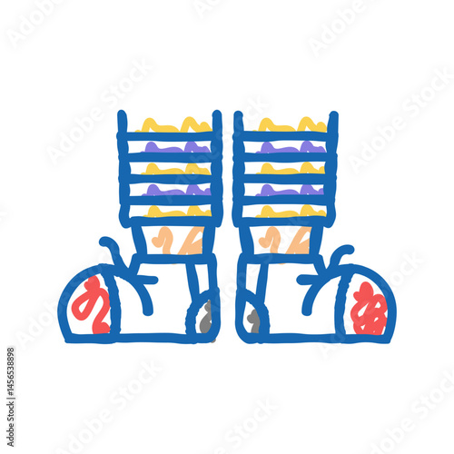 clown feet carnival vintage show icon doodle illustration
