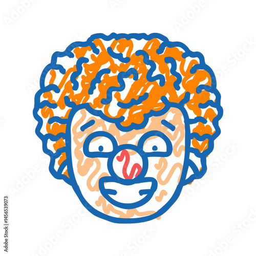 clown carnival vintage show icon doodle illustration