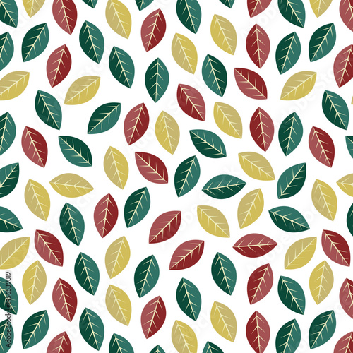 Scandinavian seamless doodle pattern with vintage leaves sketch. For wrapping paper. Ideal for wallpaper, surface textures, textiles.