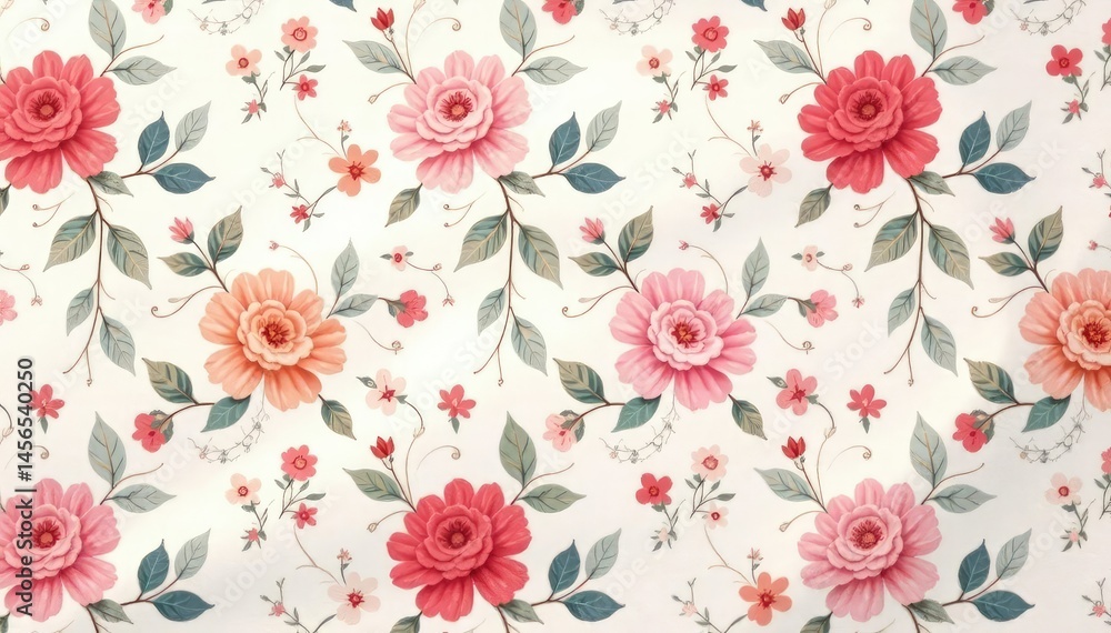 Fototapeta Subtle floral motif, pastel hues, elegant repeat, subtle, luxury