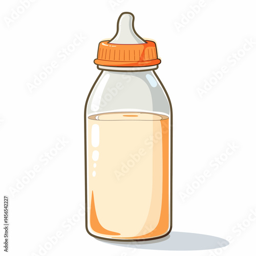 baby bottle with milk isolated 