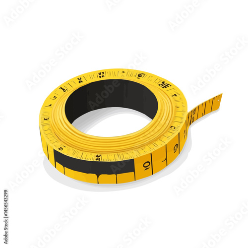 My Simple flat 2D illustration measuring tape isolated on a transparent background, vector, flat design, animation design, simple flat 2D icon, clipart