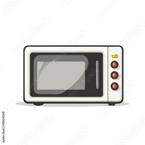 My Simple flat 2D illustration microwave oven isolated on a transparent background, vector, flat design, animation design, simple flat 2D icon, clipart