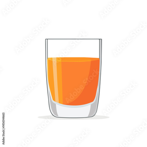 My Simple flat 2D illustration of orange juice glass isolated on a transparent background, vector, flat design, animation design, simple flat 2D icon, clipart