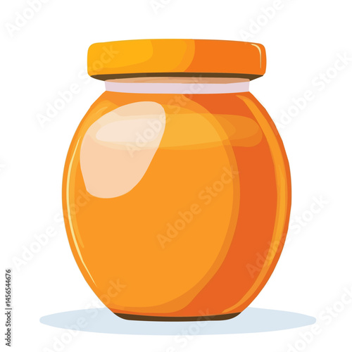 My Simple flat 2D illustration of orange marmalade jar isolated on a transparent background, vector, flat design, animation design, simple flat 2D icon, clipart