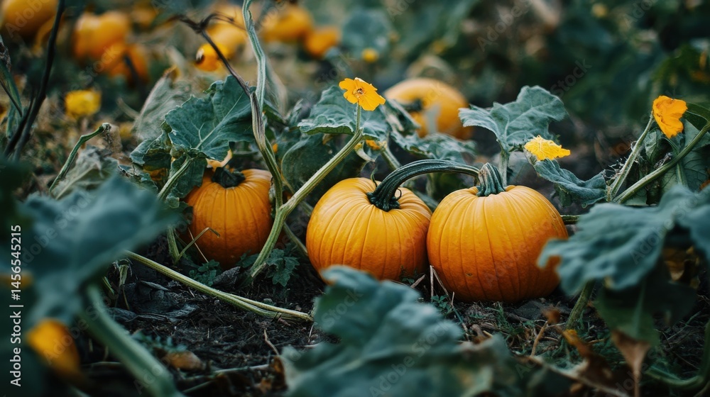 Harvesting Pumpkins in a Sustainable Vegetable Garden Bed Harvesting Pumpkins in a Sustainable Vegetable Garden Bed