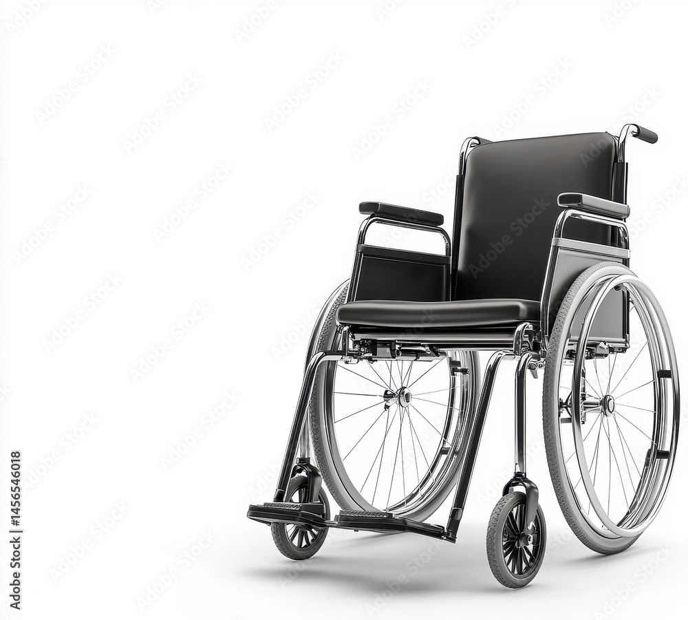 Fototapeta premium Modern Wheelchair with Black Cushion for Indoor and Outdoor Use