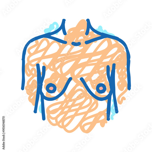 tuberous breast correction surgery icon doodle illustration