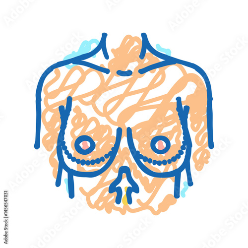 breast lift surgery icon doodle illustration
