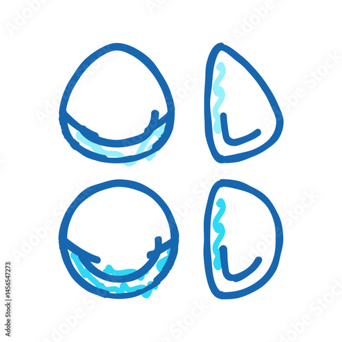 breast implant shapes surgery icon doodle illustration