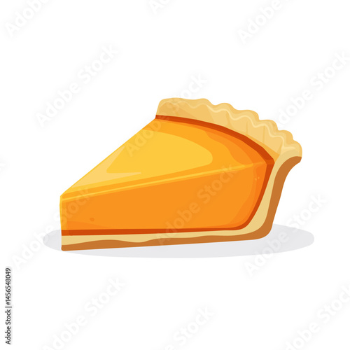 My Simple flat 2D illustration of  pumpkin pie slice isolated on a transparent background, vector, flat design, animation design, simple flat 2D icon, clipart