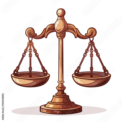 scales of justice on white 