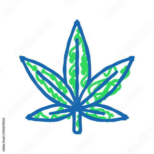 cannabis plant leaf weed hemp icon doodle illustration