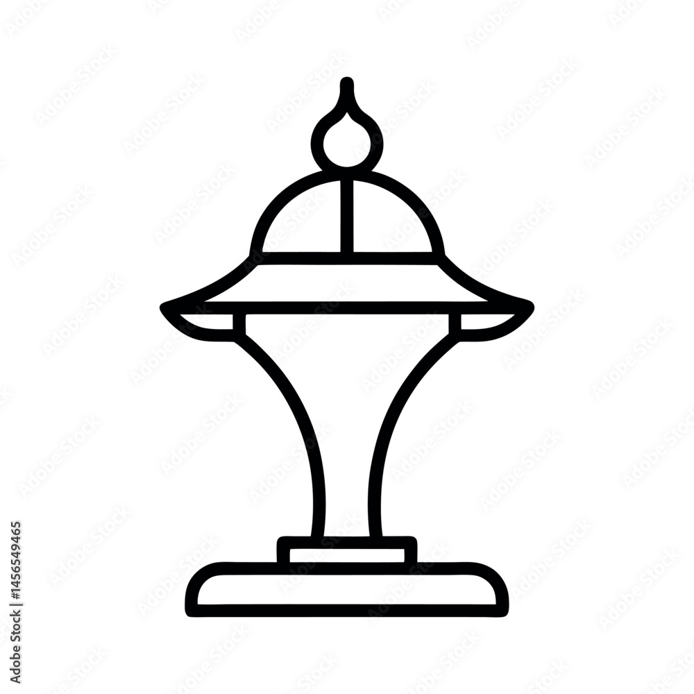 Earthen Lamp Outline Line Art Vector Earthen Lamp Outline Line Art Vector