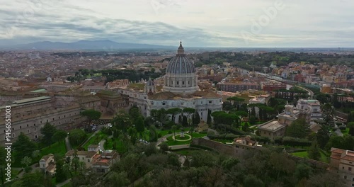 Wallpaper Mural Aerial view of St. Peter's Basilica in Vatican City. Papal Basilica of Saint Peter. Rome, Italy Torontodigital.ca