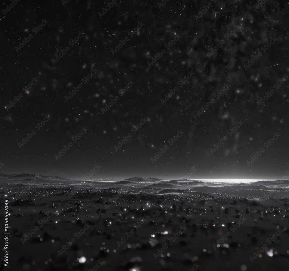 Fototapeta premium Vast expanse of glittering stars scattered across inky black , constellations, cosmic dust, beauty