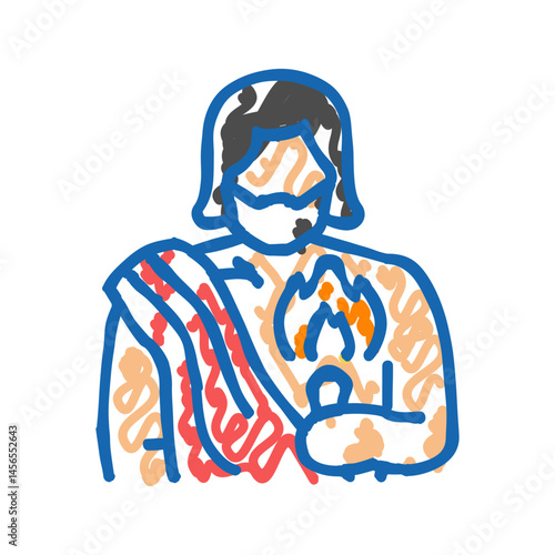 prometheus greek god ancient icon doodle illustration