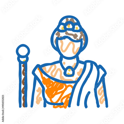 hera greek god mythology icon doodle illustration