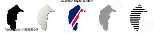Australian Capital Territory blank outline map set