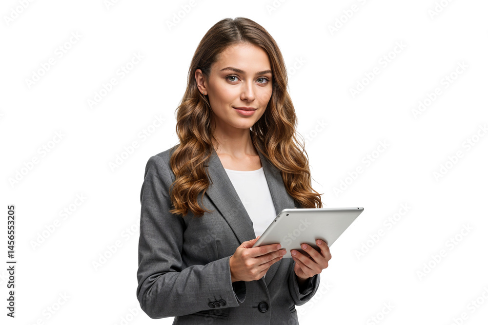 Confident Businesswoman using Tablet Modern Professional Portrait Confident Businesswoman using Tablet Modern Professional Portrait