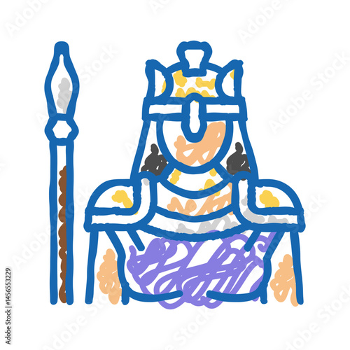 athena greek god mythology icon doodle illustration